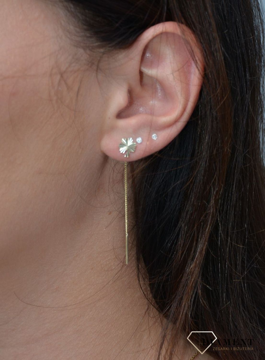 Kolczyki złote 585 przeciągane koniczynki KL 296N.jpg